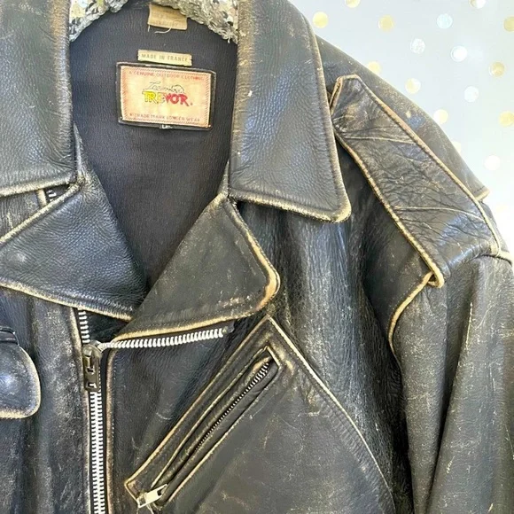 🔅SOLD $575 Lee Trevor Vintage Rare Motorcycle Jacket/Made in France, Rare - Picture 3 of 12